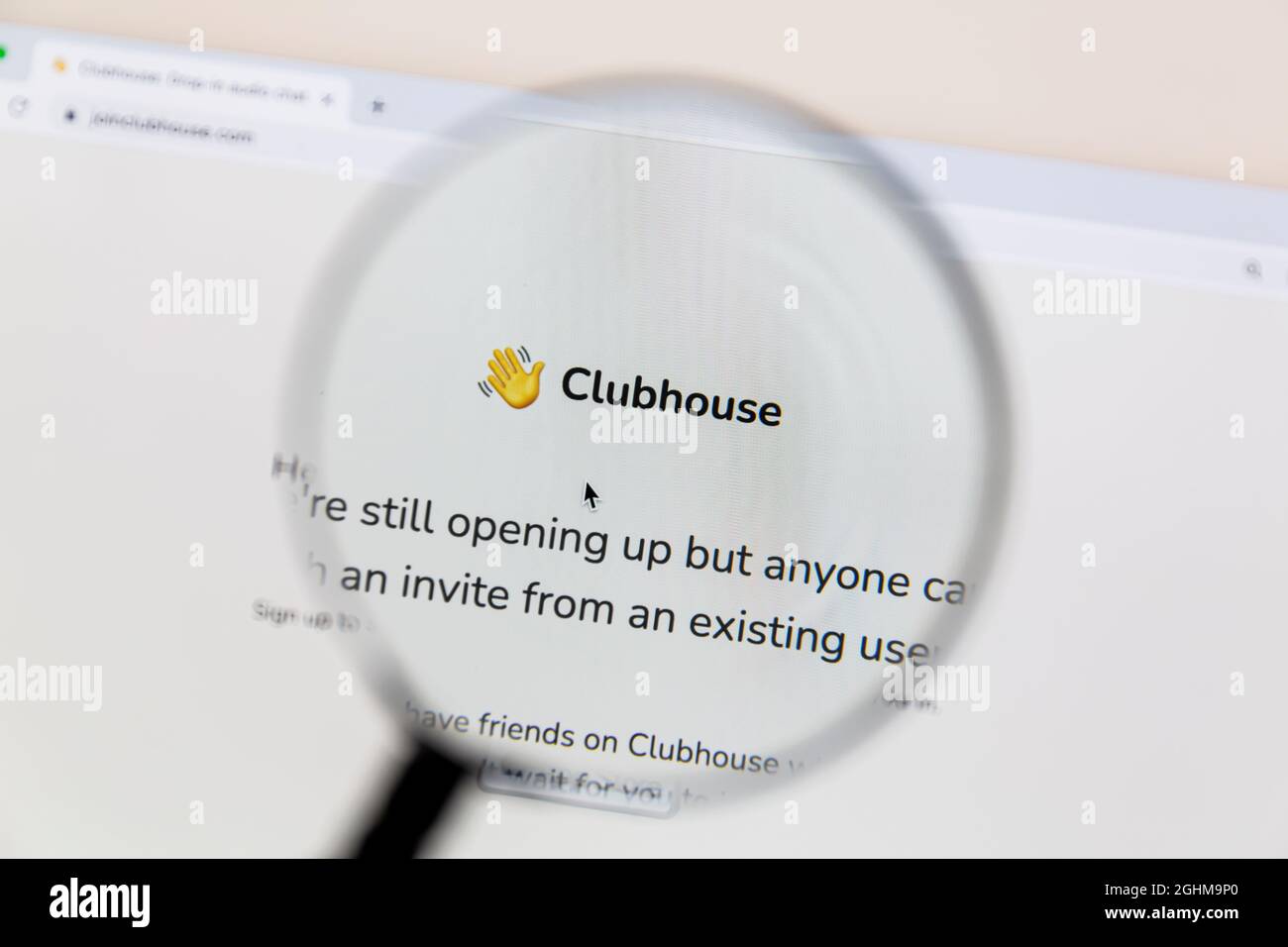 Ostersund, Svezia - 4 maggio 2021 pagina principale di Clubhouse. Clubhouse è un'app di social media solo su invito per iOS Foto Stock