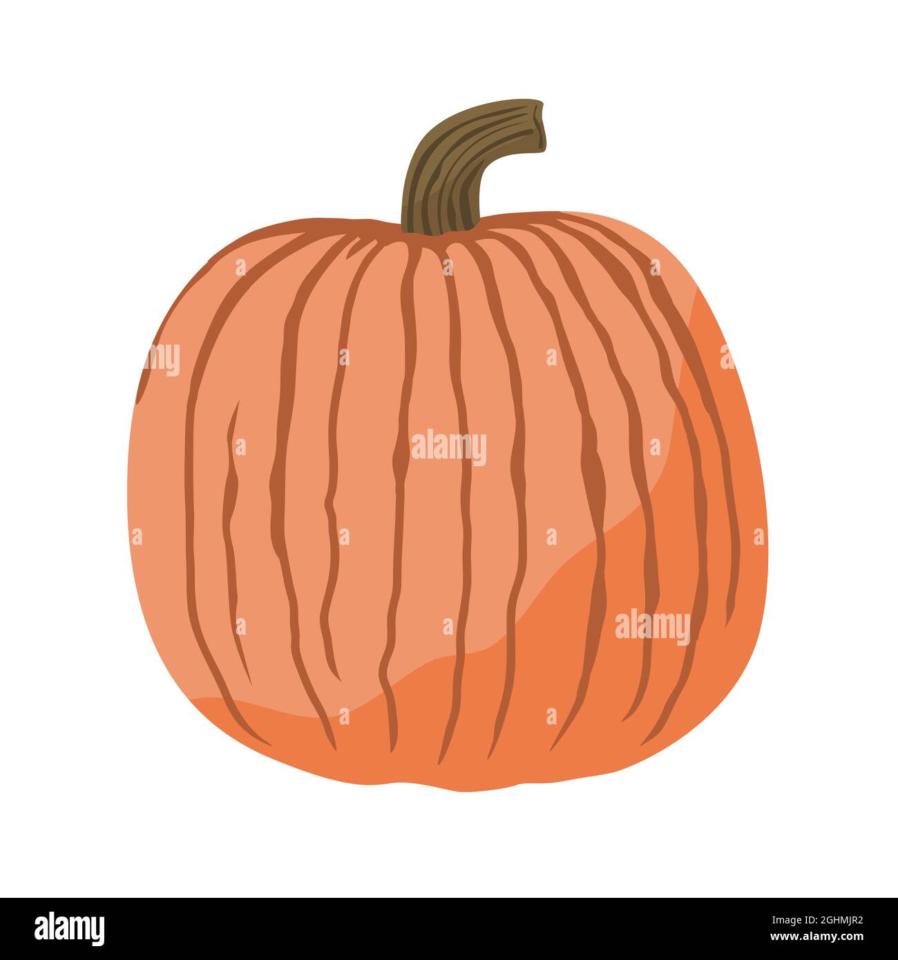 Carino illustrazione vettoriale della zucca isolato su un bianco. Autunno raccolto, giorno del Ringraziamento elemento di disegno Illustrazione Vettoriale