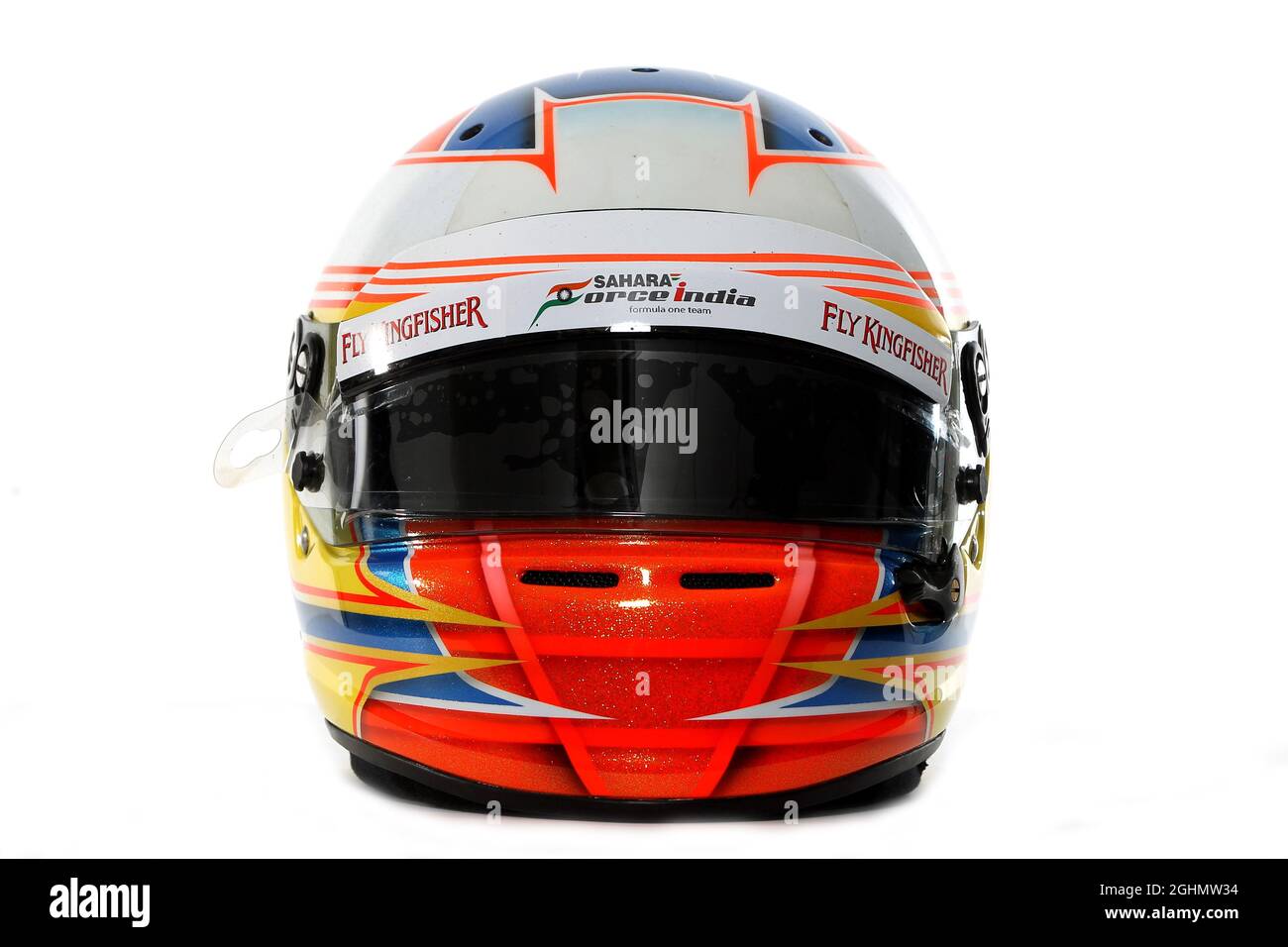 08.02.2012 Jerez, Spagna, Paul di resta (GBR), casco Sahara Force India Formula One Team Foto Stock