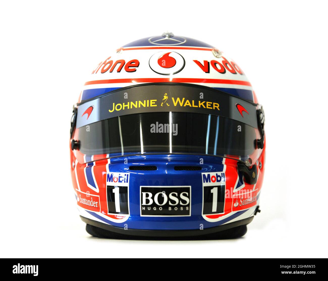 08.02.2012 Jerez, Spagna, Jenson Button (GBR), casco McLaren Mercedes Foto Stock