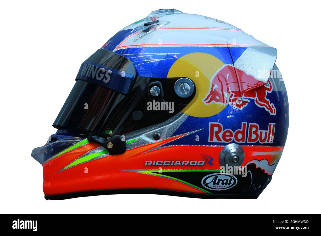 23.02.2012 Barcellona, Spagna, Daniel Ricciardo (AUS), casco Scuderia Toro Rosso - Test di Formula 1, giorno 3 - Campionato del mondo di Formula 1 Foto Stock