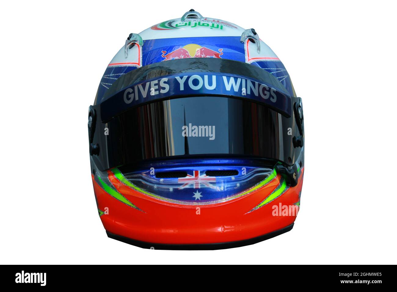 23.02.2012 Barcellona, Spagna, Daniel Ricciardo (AUS), casco Scuderia Toro Rosso - Test di Formula 1, giorno 3 - Campionato del mondo di Formula 1 Foto Stock