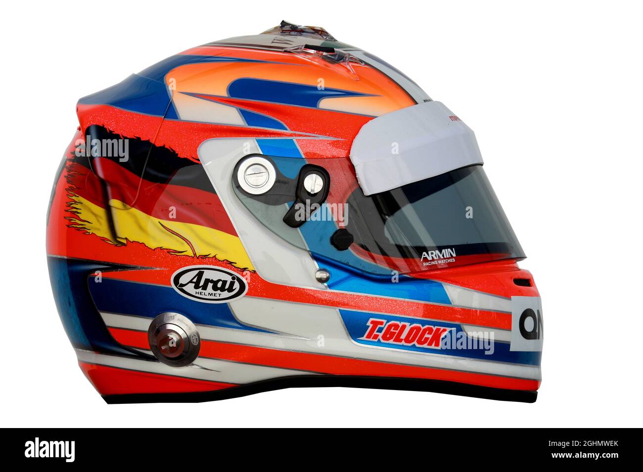 23.02.2012 Barcellona, Spagna, Timo Glock (GER), casco Marussia F1 Team - Test di Formula 1, giorno 3 - Campionato del mondo di Formula 1 Foto Stock