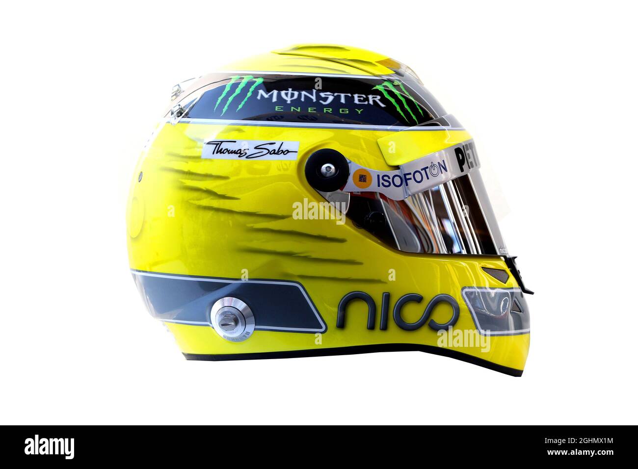 Nico Rosberg (GER), casco Mercedes AMG Petronas Foto Stock