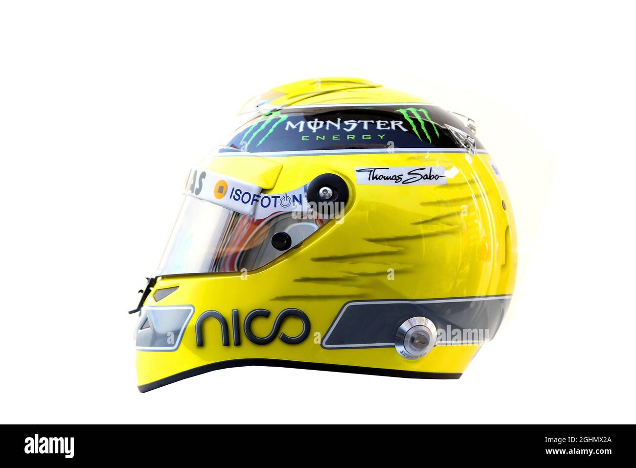 Nico Rosberg (GER), casco Mercedes AMG Petronas Foto Stock