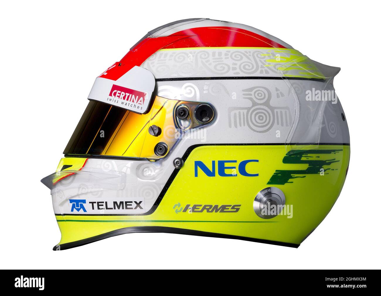 Sergio Perrez (MEX), casco Sauber F1 Team Foto Stock