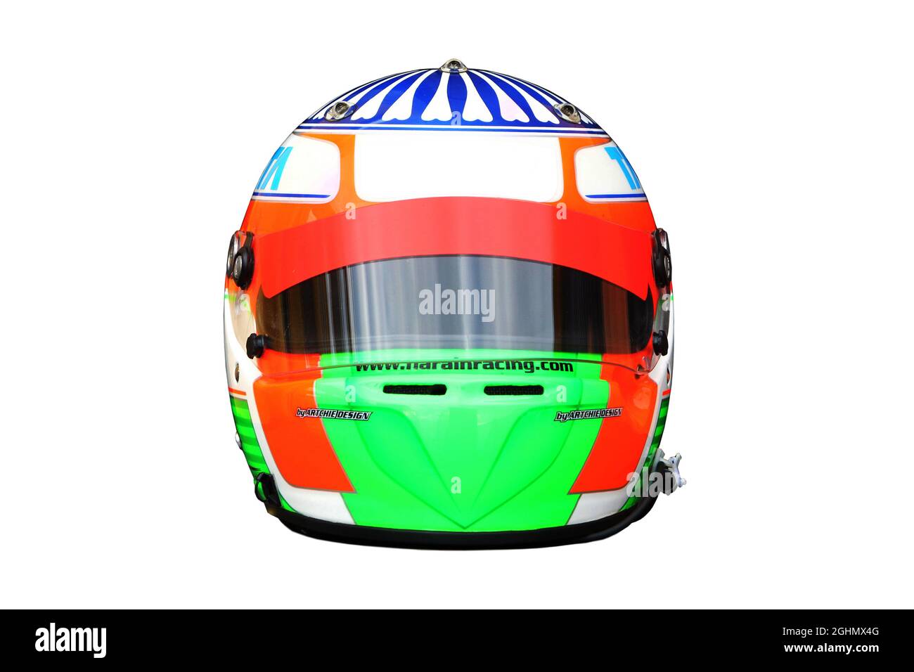 Narain Karthikeyan (IND), casco HRT del Team di Formula uno Foto Stock