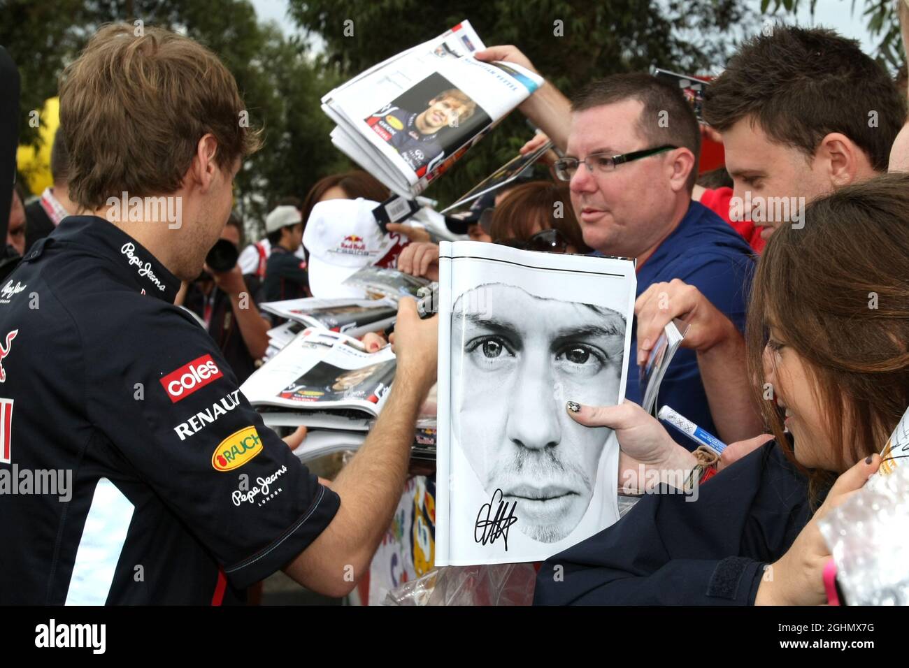 Sebastian Vettel (GER), Red Bull Racing 16.03.2012. Formula 1 World Championship, Rd 1, Australian Grand Prix, Melbourne, Australia, Venerdì . ‚ Foto Stock