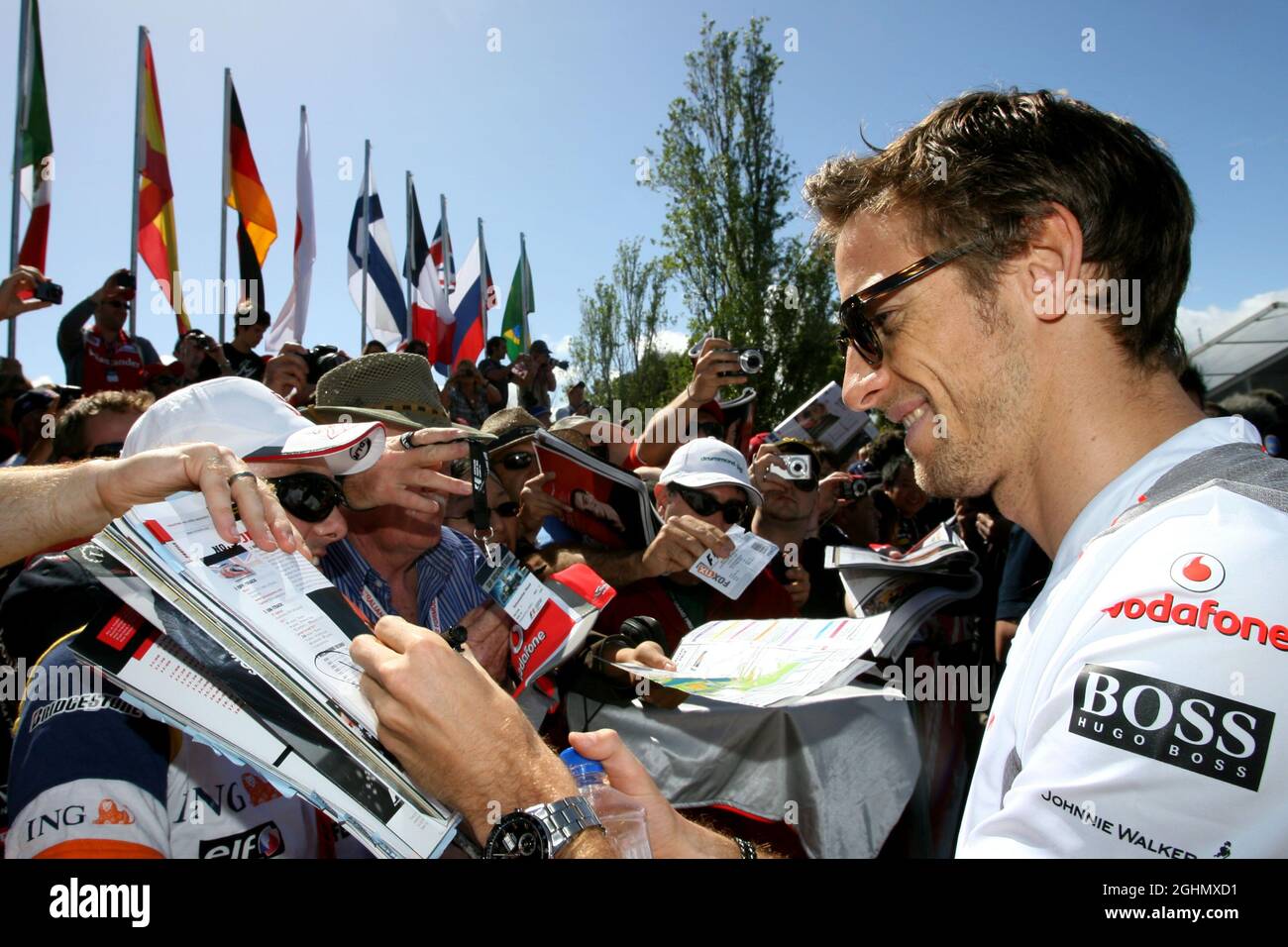 Jenson Button (GBR), McLaren Mercedes 17.03.2012. Formula 1 World Championship, Rd 1, Australian Grand Prix, Melbourne, Australia, Sabato ‚ Foto Stock