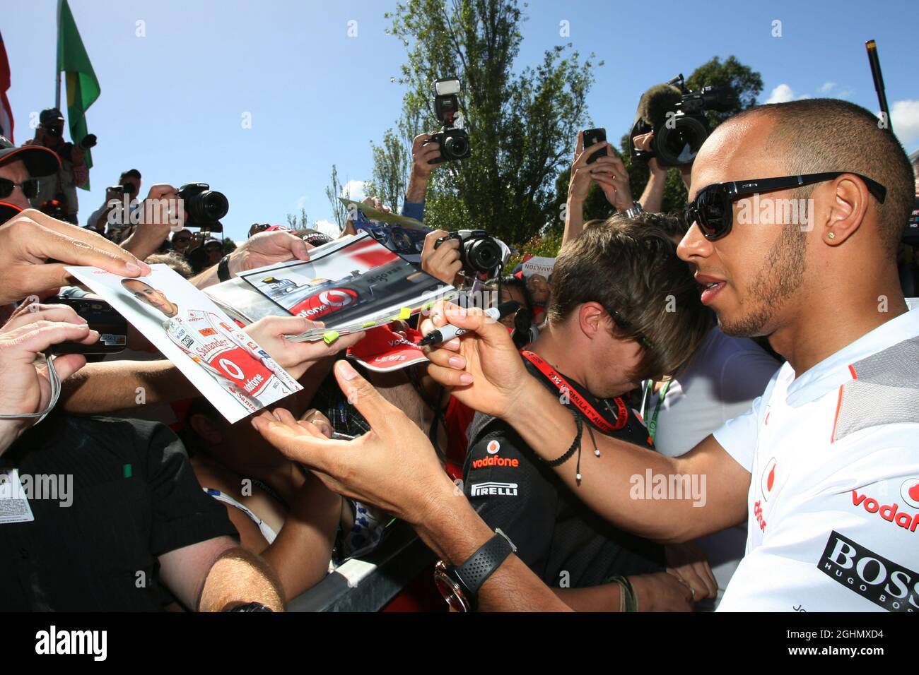 Lewis Hamilton (GBR), McLaren Mercedes 17.03.2012. Formula 1 World Championship, Rd 1, Australian Grand Prix, Melbourne, Australia, Sabato ‚ Foto Stock