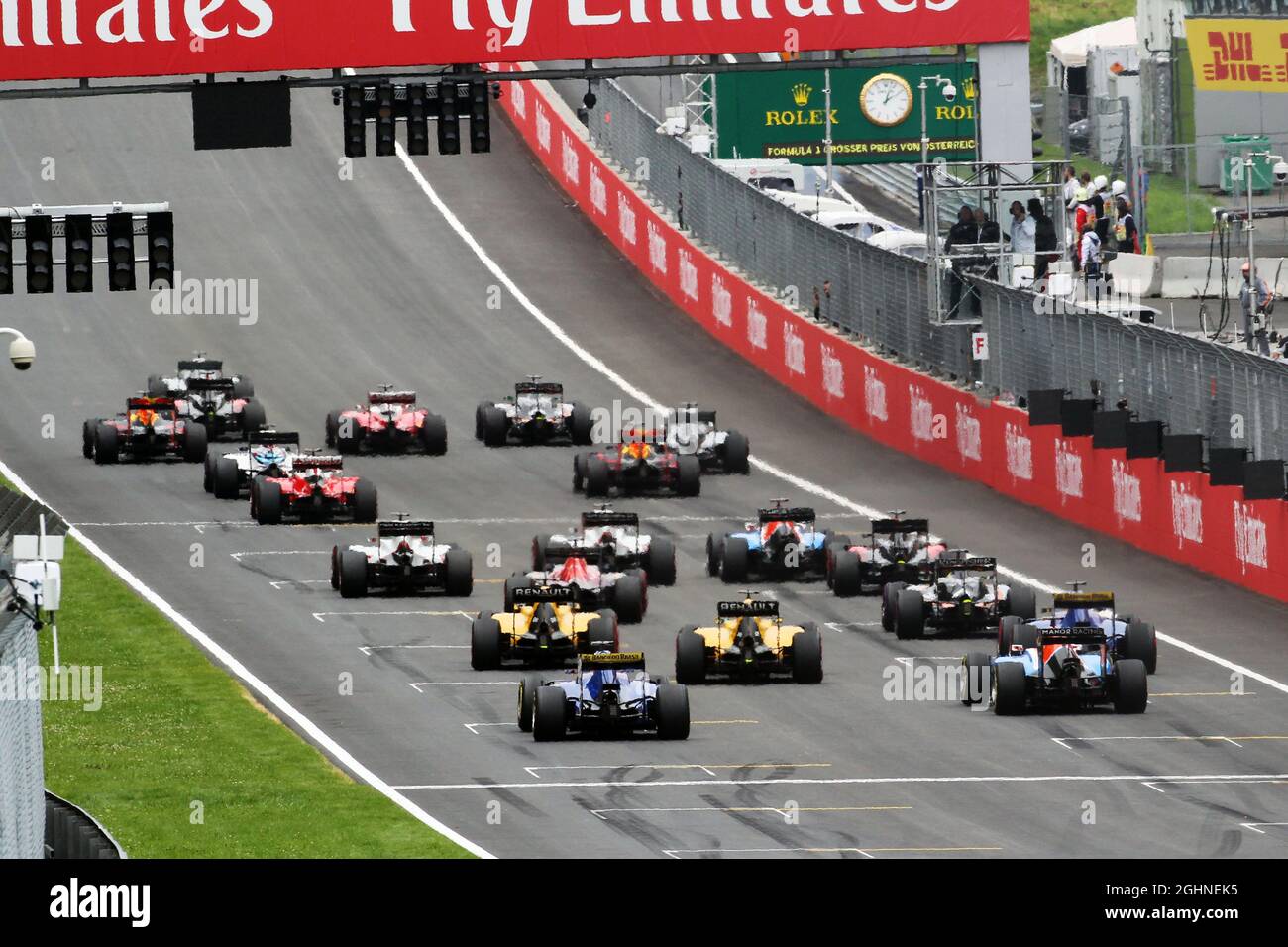 L'inizio della gara. 03.07.2016. Formula 1 World Championship, Rd 9, Gran Premio d'Austria, Spielberg, Austria, Giorno di gara. Il credito fotografico dovrebbe essere: XPB/Press Association Images. Foto Stock