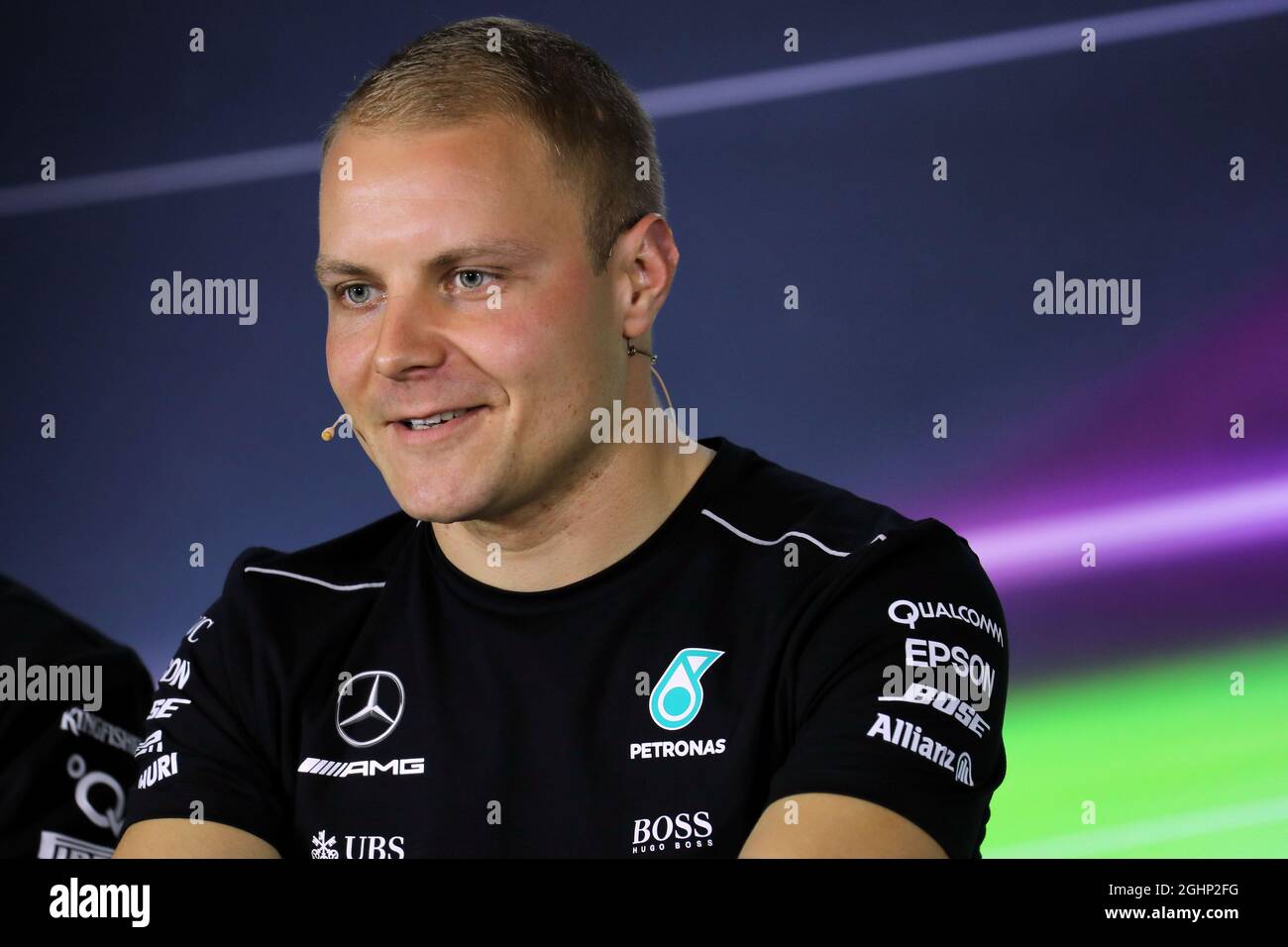 Valtteri Bottas (fin) Mercedes AMG F1 nella FIA Press Conference. 23.03.2017. Formula 1 World Championship, Rd 1, Australian Grand Prix, Albert Park, Melbourne, Australia, giorno di preparazione. Il credito fotografico dovrebbe essere: XPB/Press Association Images. Foto Stock