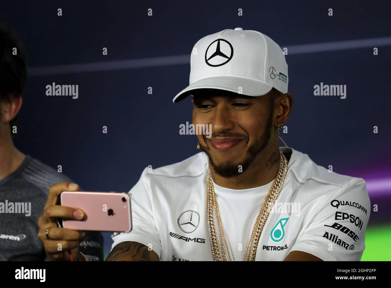Lewis Hamilton (GBR) Mercedes AMG F1 nella FIA Press Conference. 23.03.2017. Formula 1 World Championship, Rd 1, Australian Grand Prix, Albert Park, Melbourne, Australia, giorno di preparazione. Il credito fotografico dovrebbe essere: XPB/Press Association Images. Foto Stock