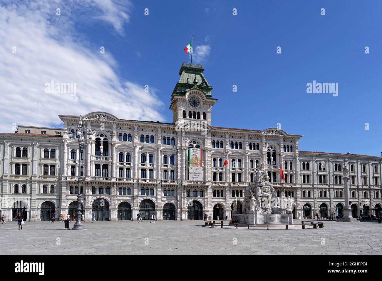 Piazza unita d'Italia, Municipio, Città Vecchia, Trieste, Friuli Venezia Giulia, Italia Foto Stock