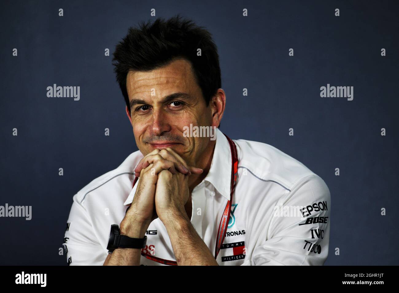 Toto Wolff (GER) Mercedes AMG F1, azionista e direttore esecutivo della FIA Press Conference. 23.03.2018. Formula 1 World Championship, Rd 1, Australian Grand Prix, Albert Park, Melbourne, Australia, giorno di pratica. Il credito fotografico dovrebbe essere: XPB/Press Association Images. Foto Stock