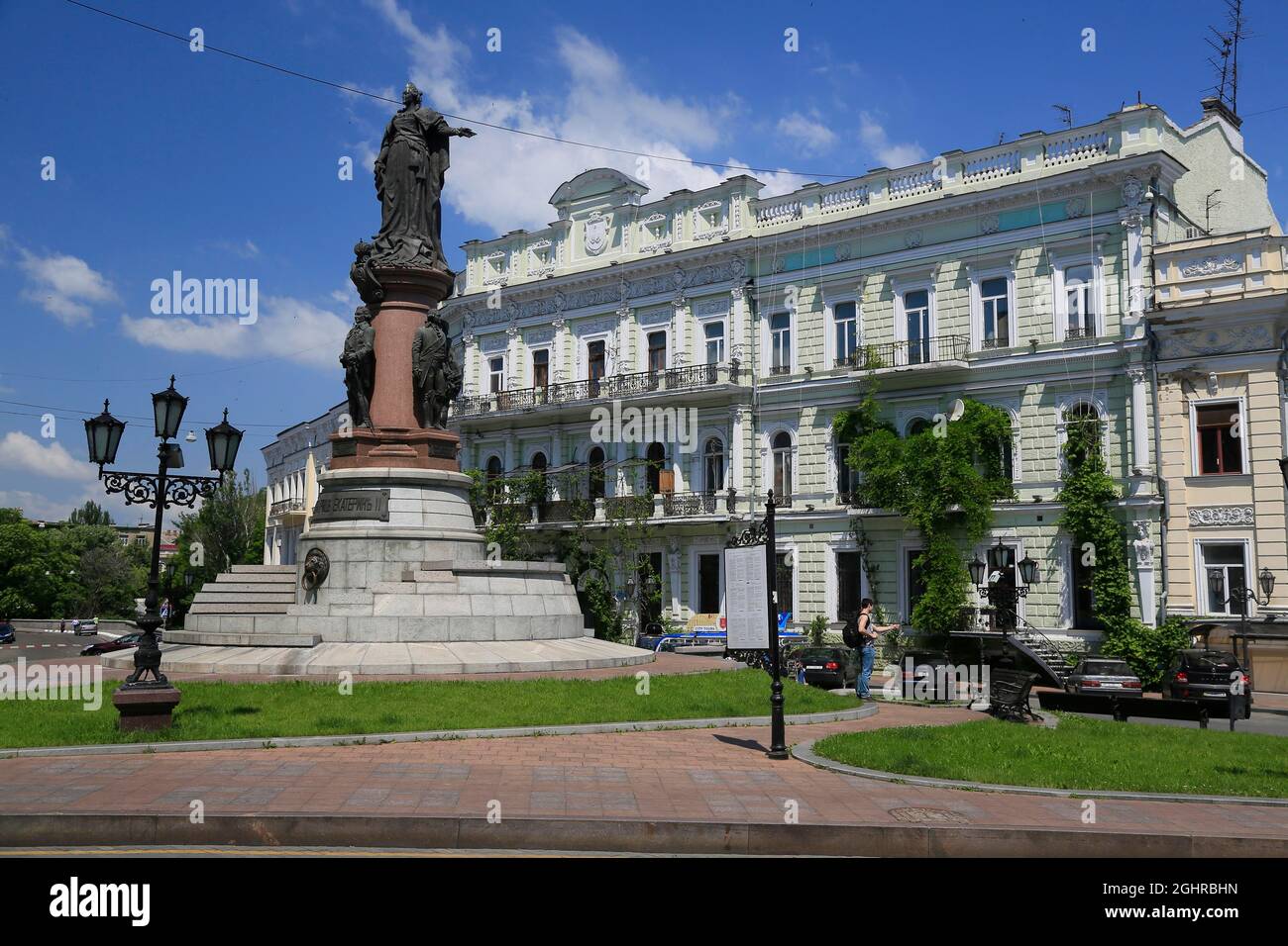 Piazza Caterina con monumento a Tsarina Caterina II, Odessa, Ucraina Foto Stock