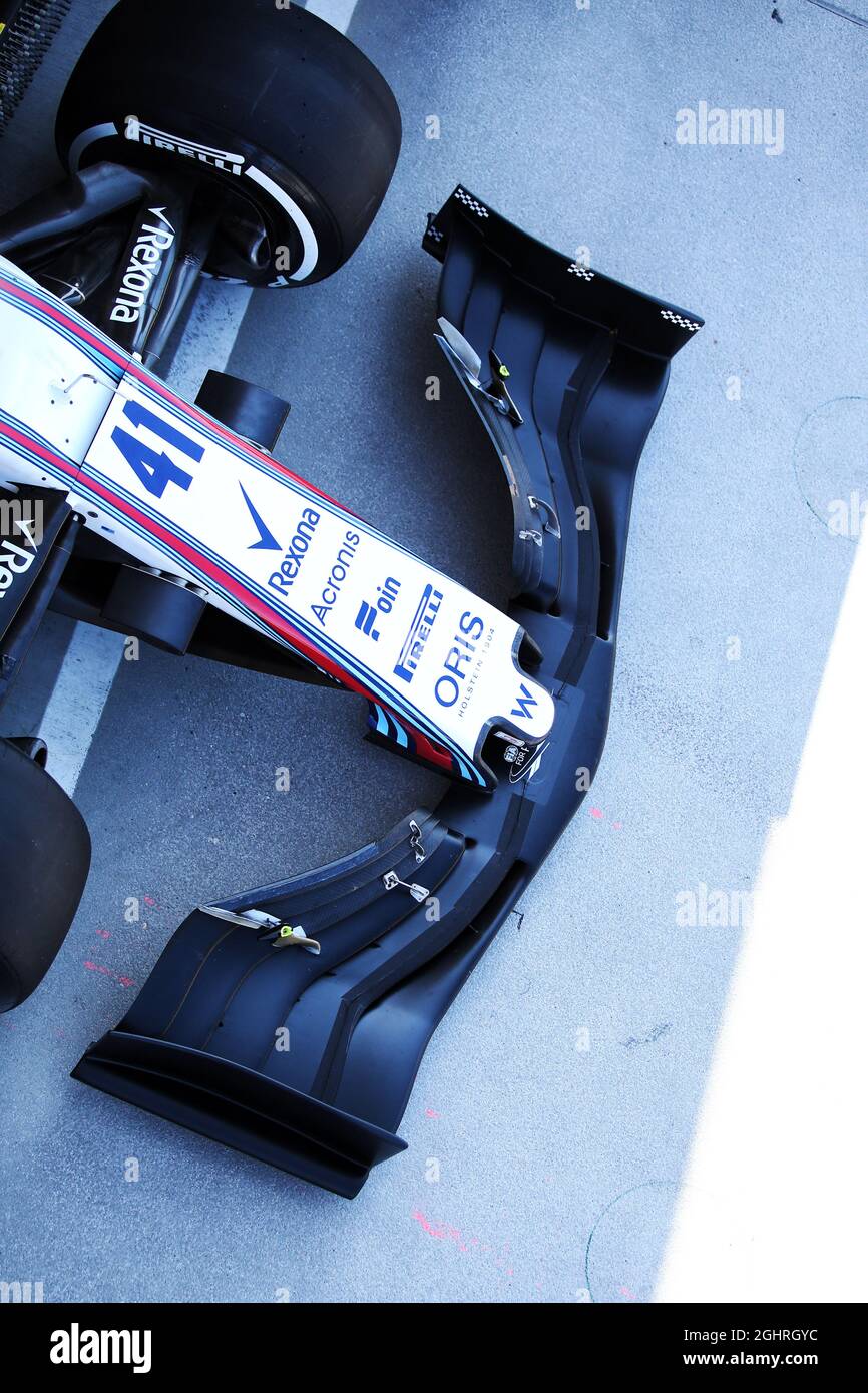 PARAFANGO anteriore Williams FW41. 31.07.2018. Test di formula 1, Budapest, Ungheria. Il credito fotografico dovrebbe essere: XPB/Press Association Images. Foto Stock
