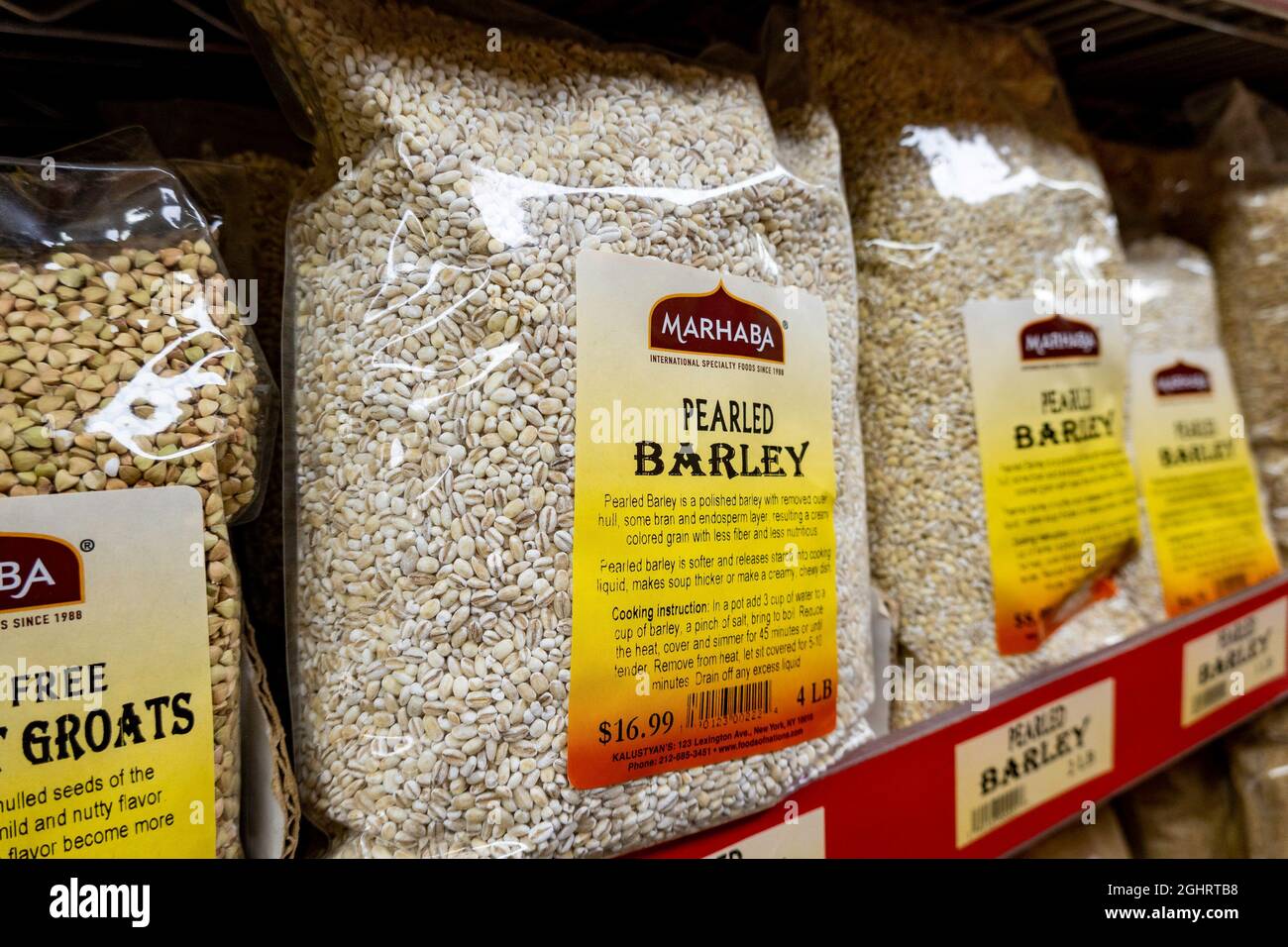 Il Kalustyan's Indian Spice Shop è un negozio di specialità a Murray Hill, New York City, Stati Uniti Foto Stock