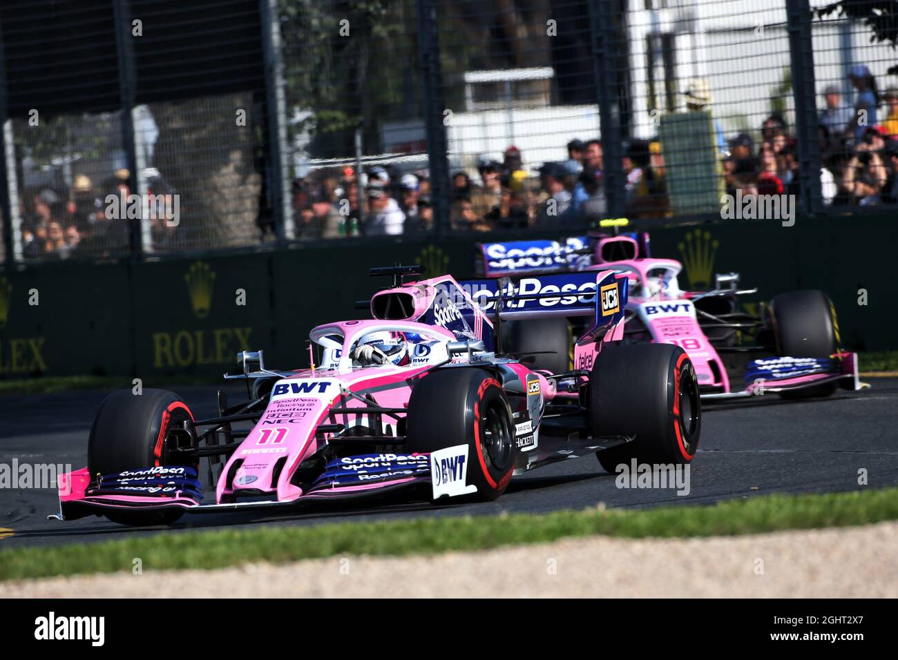 Sergio Perez (MEX) Racing Point F1 Team RP19. 17.03.2019. Formula 1 World Championship, Rd 1, Australian Grand Prix, Albert Park, Melbourne, Australia, Race Day. Il credito fotografico dovrebbe essere: XPB/Press Association Images. Foto Stock