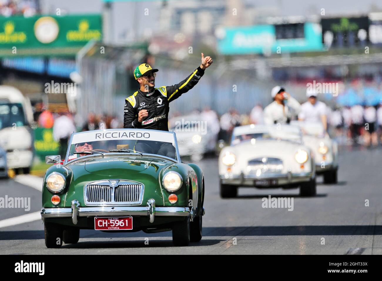 Daniel Ricciardo (AUS) Team Renault F1 sulla sfilata dei piloti. 17.03.2019. Formula 1 World Championship, Rd 1, Australian Grand Prix, Albert Park, Melbourne, Australia, Race Day. Il credito fotografico dovrebbe essere: XPB/Press Association Images. Foto Stock