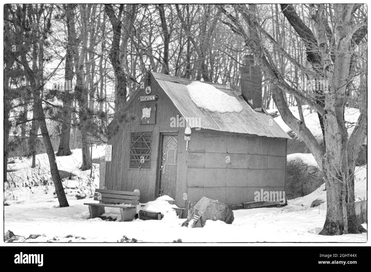 Neve e ghiaccio sono molto attraenti in bianco e nero. Foto Stock