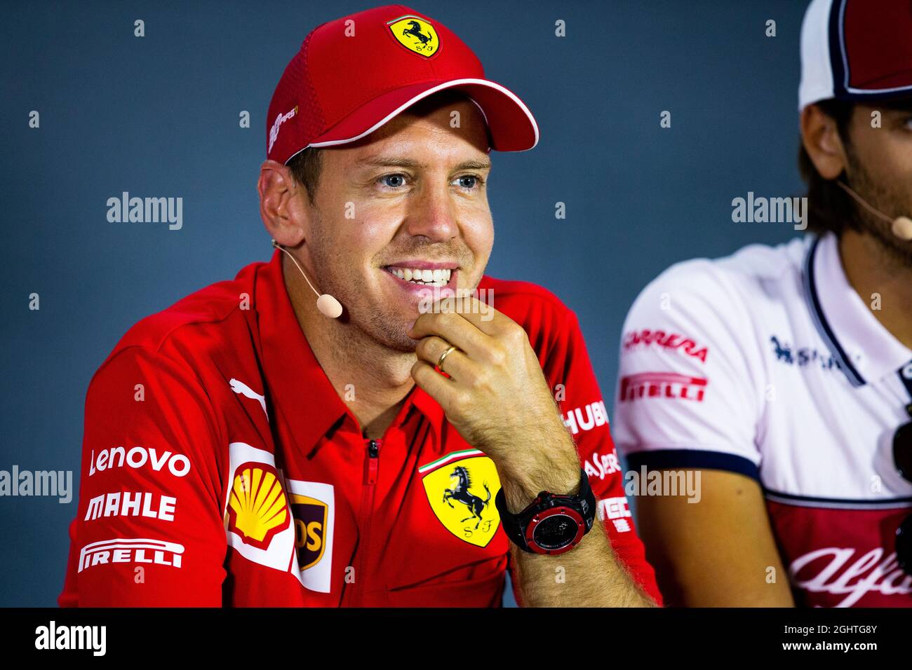 Sebastian Vettel (GER) Ferrari alla FIA Press Conference. 05.09.2019.  Campionato del mondo formula 1, Rd 14, Gran Premio d'Italia, Monza, Italia,  Giorno di preparazione. Il credito fotografico dovrebbe essere: XPB/Press  Association Images
