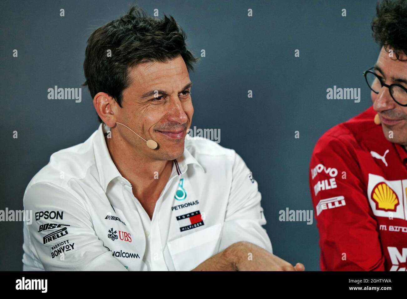 Toto Wolff (GER) Mercedes AMG F1, azionista e direttore esecutivo della FIA Press Conference. 29.11.2019. Formula 1 World Championship, Rd 21, Gran Premio di Abu Dhabi, Yas Marina Circuit, Abu Dhabi, Practice Day. Il credito fotografico dovrebbe essere: XPB/Press Association Images. Foto Stock