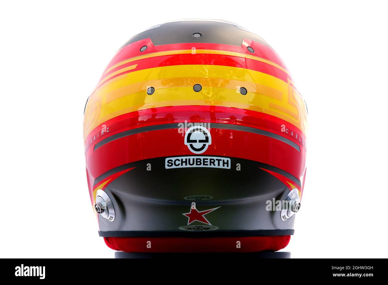 Il casco di Carlos Sainz Jr (ESP) McLaren. 12.03.2020. Formula 1 World Championship, Rd 1, Australian Grand Prix, Albert Park, Melbourne, Australia, giorno di preparazione. Il credito fotografico dovrebbe essere: XPB/Press Association Images. Foto Stock