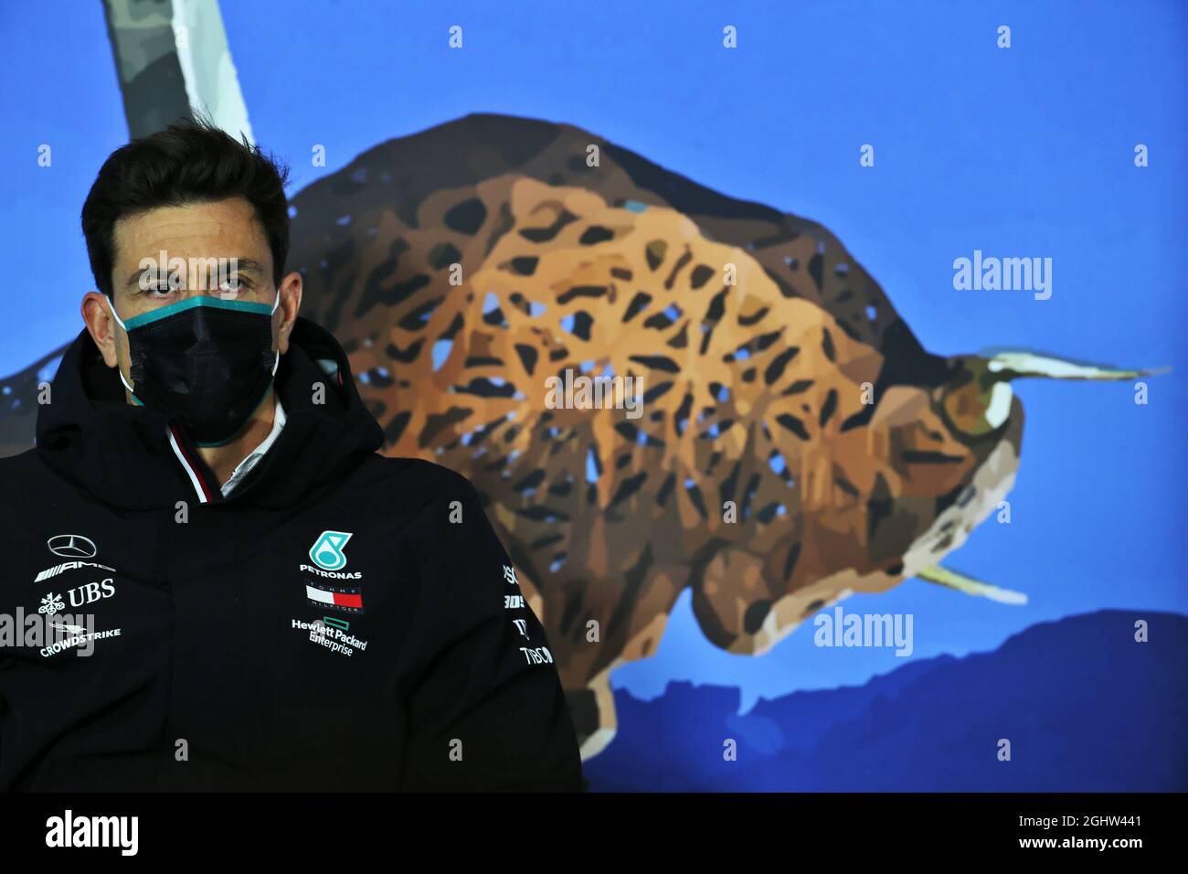 Toto Wolff (GER) Mercedes AMG F1, azionista e direttore esecutivo della FIA Press Conference. 03.07.2020. Formula 1 World Championship, Rd 1, Gran Premio d'Austria, Spielberg, Austria, Giorno della pratica. Il credito fotografico dovrebbe essere: XPB/Press Association Images. Foto Stock