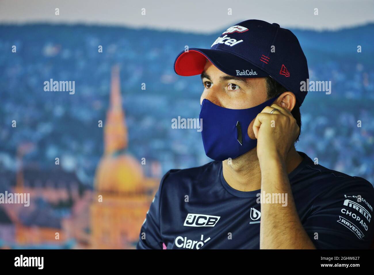 Sergio Perez (MEX) Racing Point F1 Team nella FIA Press Conference. 16.07.2020. Formula 1 World Championship, Rd 3, Gran Premio d'Ungheria, Budapest, Ungheria, Giorno di preparazione. Il credito fotografico dovrebbe essere: XPB/Press Association Images. Foto Stock