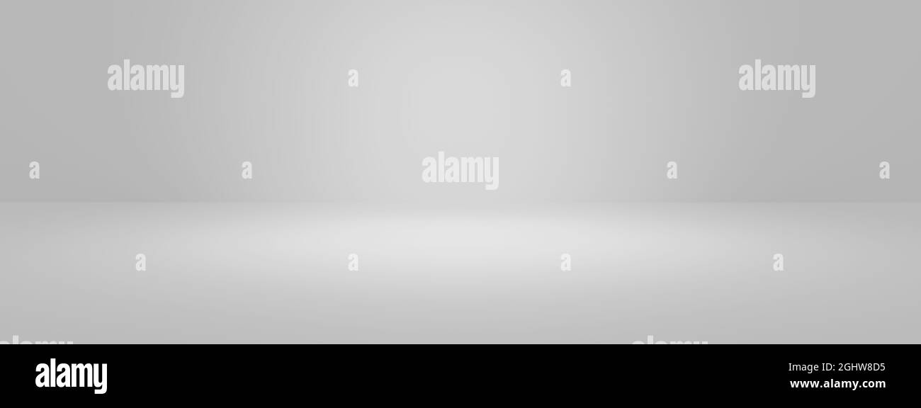 Colore grigio pastello astratto e sfondo di luce bianca sfumata nello sfondo del tavolo da studio mostrano il design del prodotto. Spazio vuoto vuoto per la visualizzazione. B Foto Stock