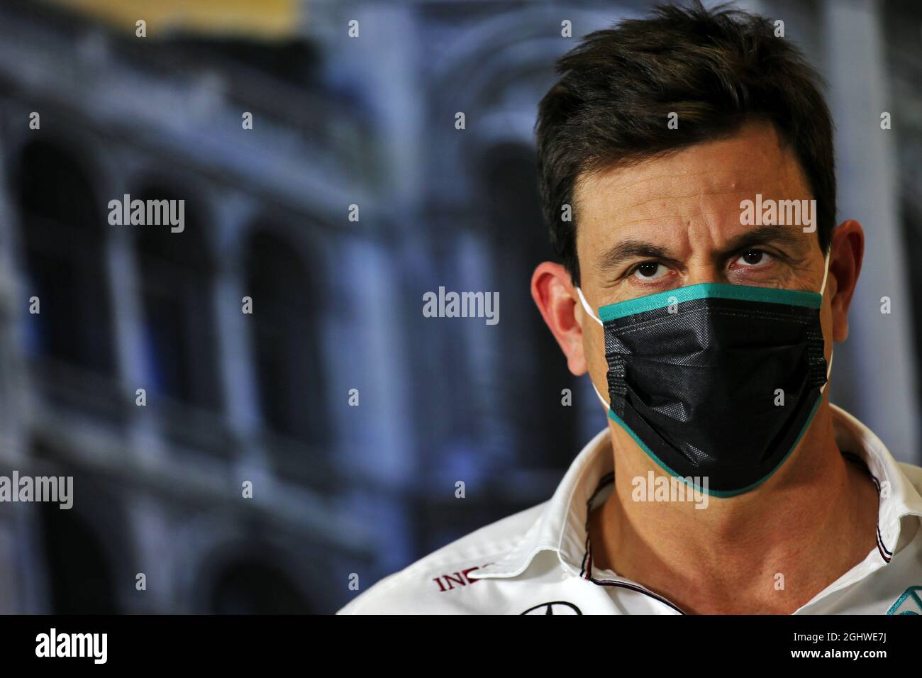 Toto Wolff (GER) Mercedes AMG F1, azionista e direttore esecutivo della FIA Press Conference. 04.09.2020. Campionato del mondo formula 1, Rd 8, Gran Premio d'Italia, Monza, Italia, Giorno della pratica. Il credito fotografico dovrebbe essere: XPB/Press Association Images. Foto Stock