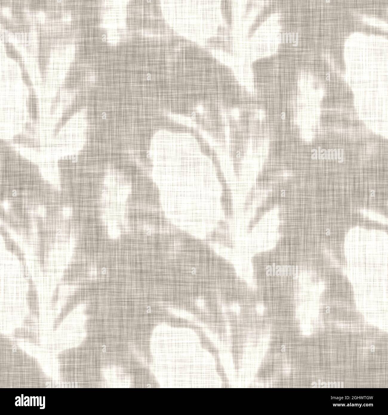 Tessuto di lino con motivo floreale grigio disegnato a mano. Capricci da giardino senza cuciture. Moderna primavera doodle floreale natura tessuto per arredamento casa. Botanico Foto Stock