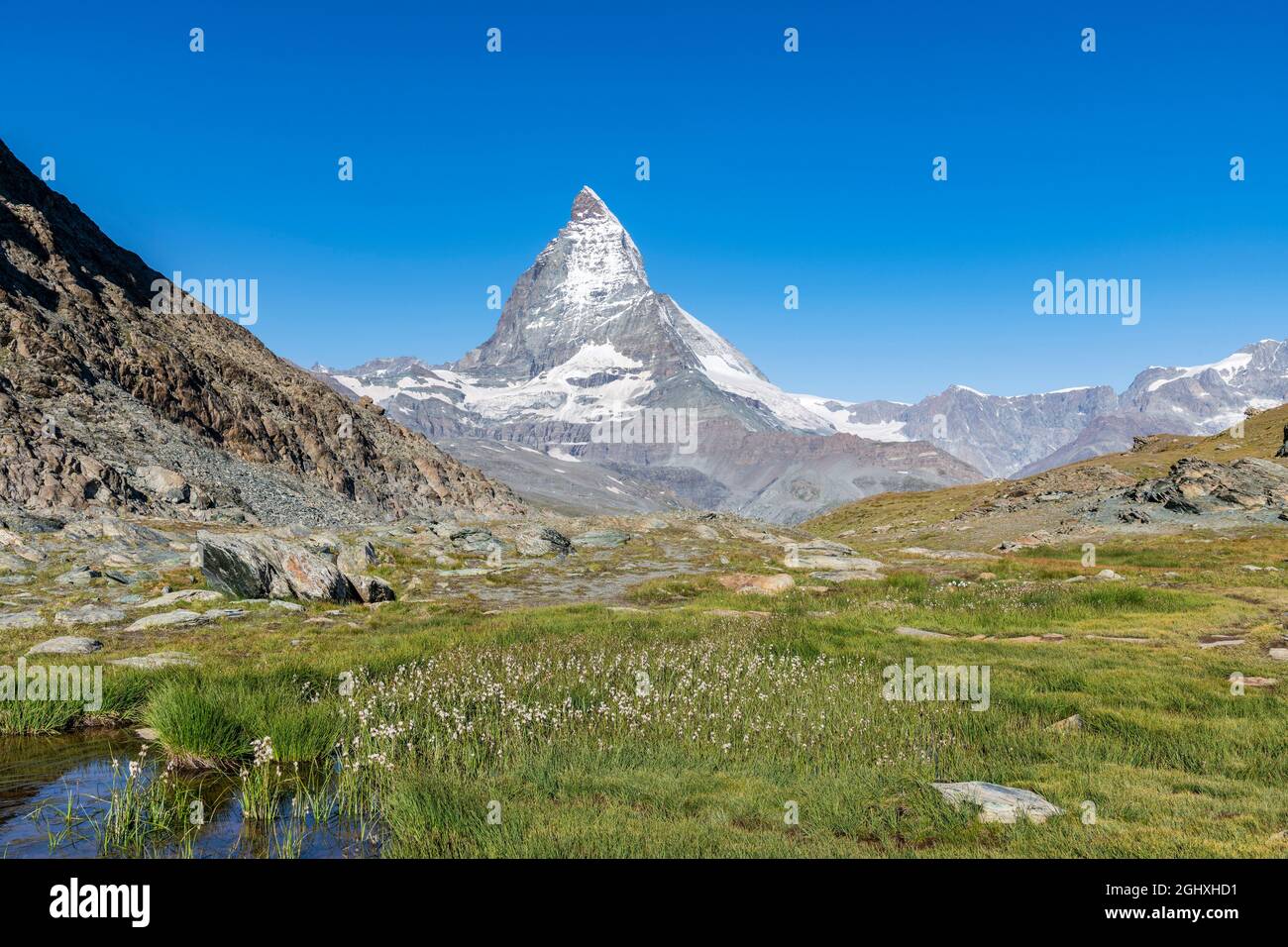 Vista estiva del Cervino, Zermatt, Svizzera Foto Stock