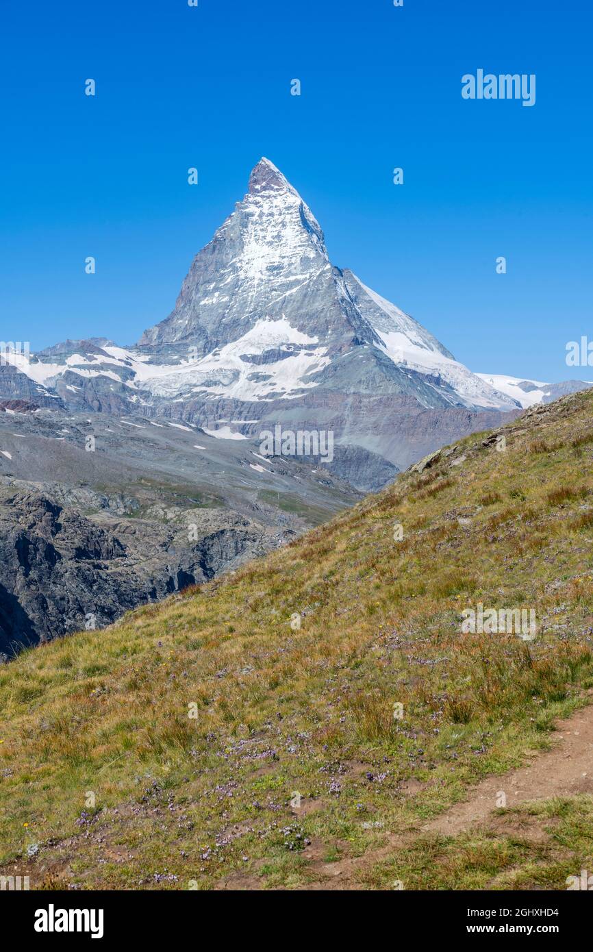 Vista estiva del Cervino, Zermatt, Svizzera Foto Stock