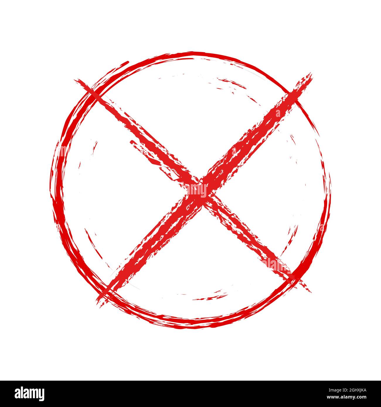 Croce in un cerchio rosso segno di divieto. Nessun simbolo nello stile  grunge, non segno, cerchio X lettera simbolo, sbagliato, simbolo proibito,  non farlo simbolo è Immagine e Vettoriale - Alamy