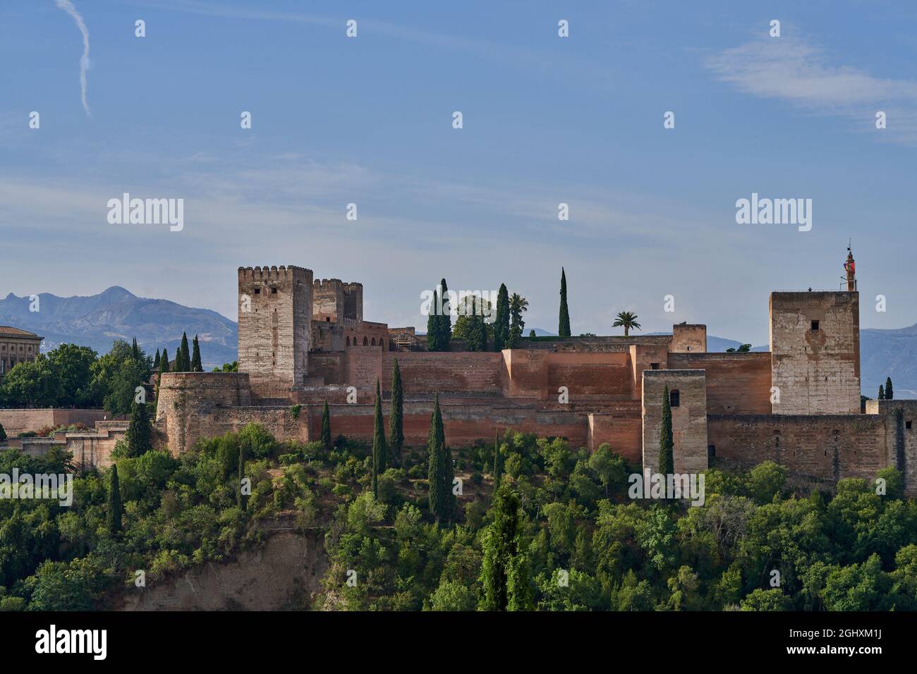 Vista dell'Alhambra a Granada in Spagna Foto Stock