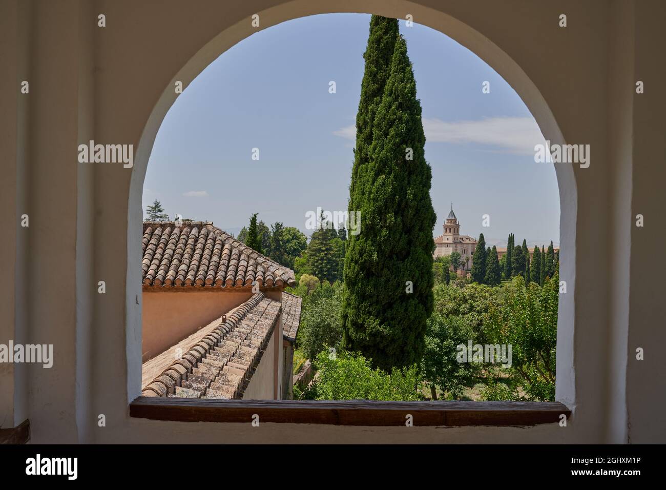 Vista dell'Alhambra a Granada in Spagna Foto Stock