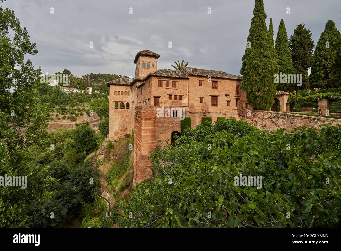 Vista dell'Alhambra a Granada in Spagna Foto Stock