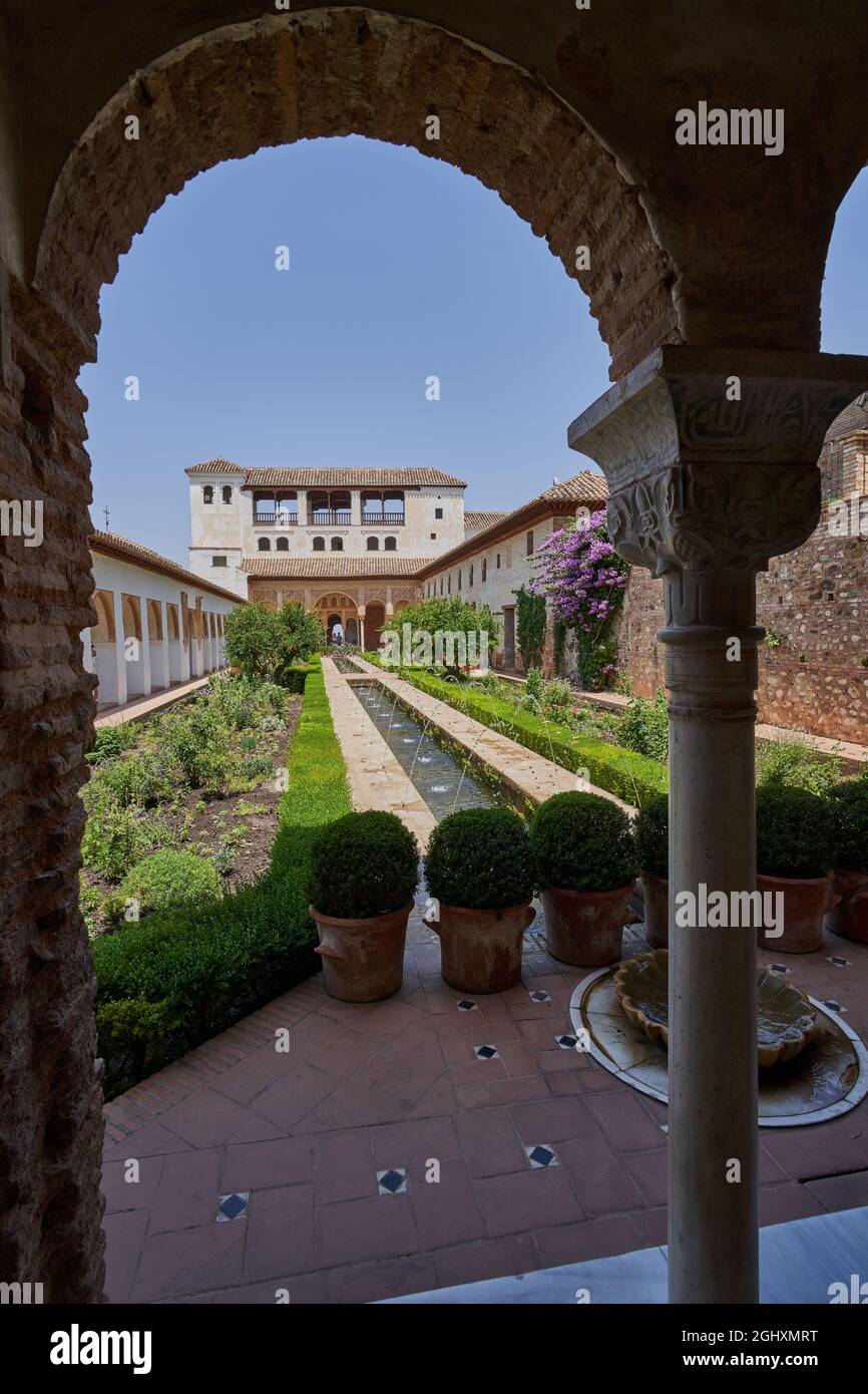 Vista dell'Alhambra a Granada in Spagna Foto Stock