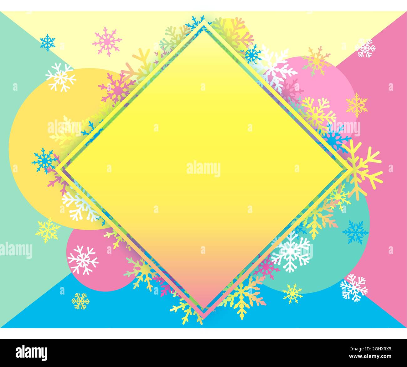 Concetto creativo di sfondo vuoto invernale. Auguri di stagione. Buon Natale e un felice anno nuovo decorazione. Foglio decorativo di carta. abs isolato Illustrazione Vettoriale