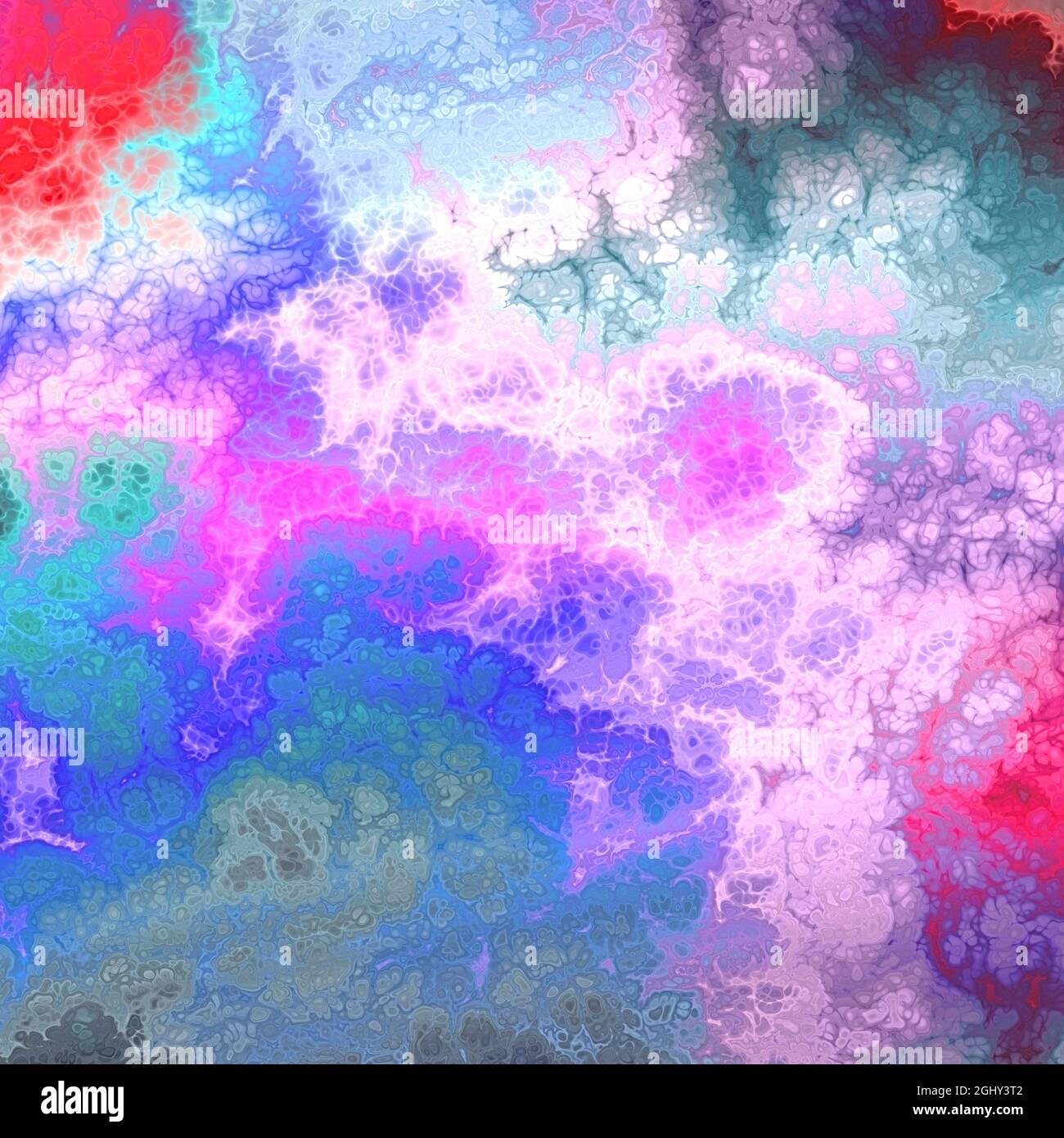 Sfondo psichedelico astratto multicolore, texture ad alta risoluzione, colori vivaci e luminosi, toni blu più chiari - turco, carolina, cielo, yale Foto Stock