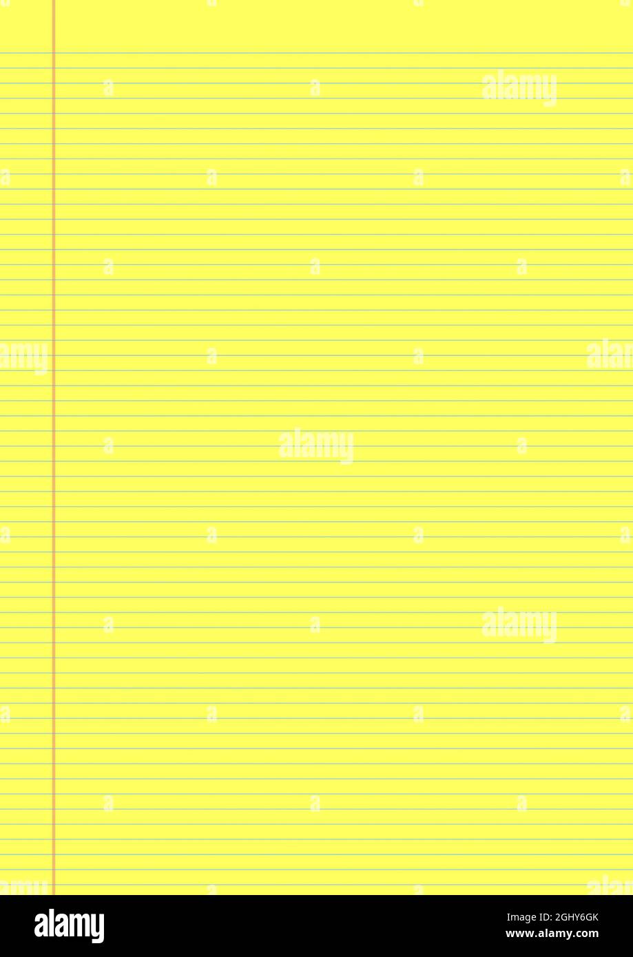 Griglia di carta rigata a foglia gialla pronta per la stampa, quando non si riesce a trovare carta di regola a perdita di colore. Questo risolve il problema. Lasciare la dimensione a. Foto Stock