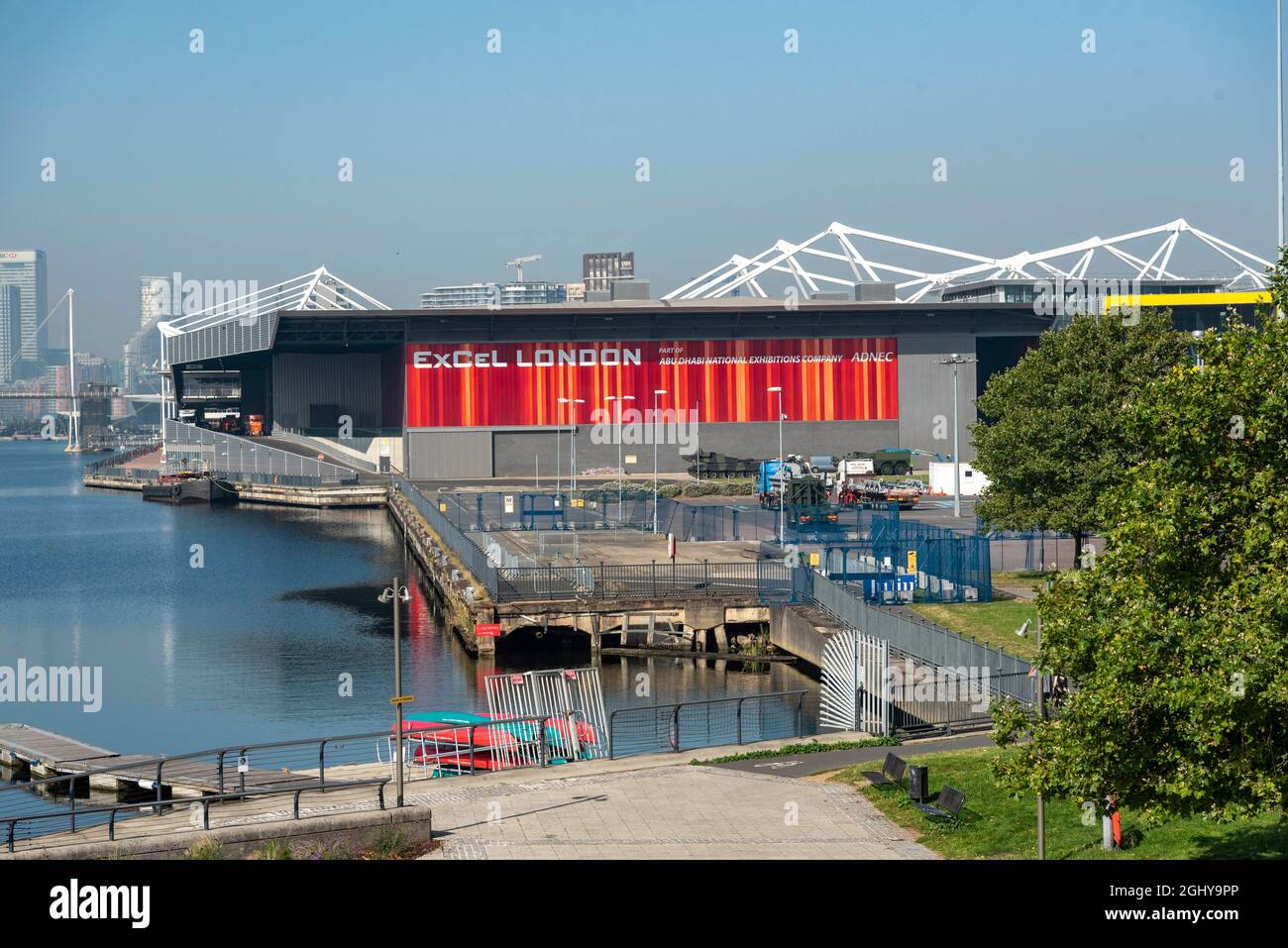 Londra, Regno Unito. 07 settembre 2021. Vista dell'Excel London dove si terrà il DSEI (Defense and Security Equipment International) dal 14 al 17 settembre. Credit: SOPA Images Limited/Alamy Live News Foto Stock