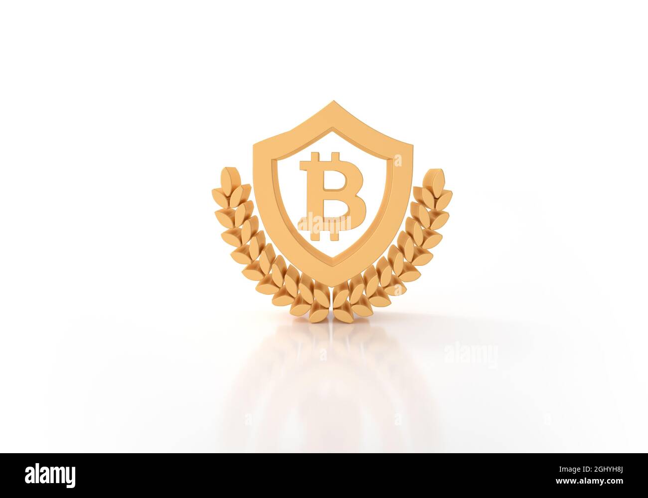 Moneta d'oro cripto moneta isolato su sfondo bianco Foto Stock