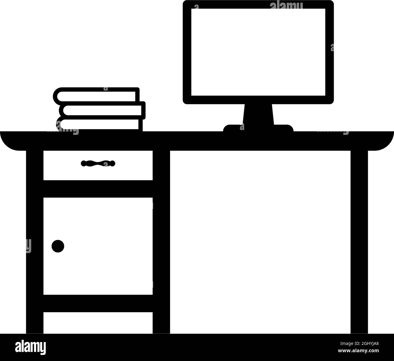 Illustrazione isolata del modello di design dell'icona della scrivania Illustrazione Vettoriale