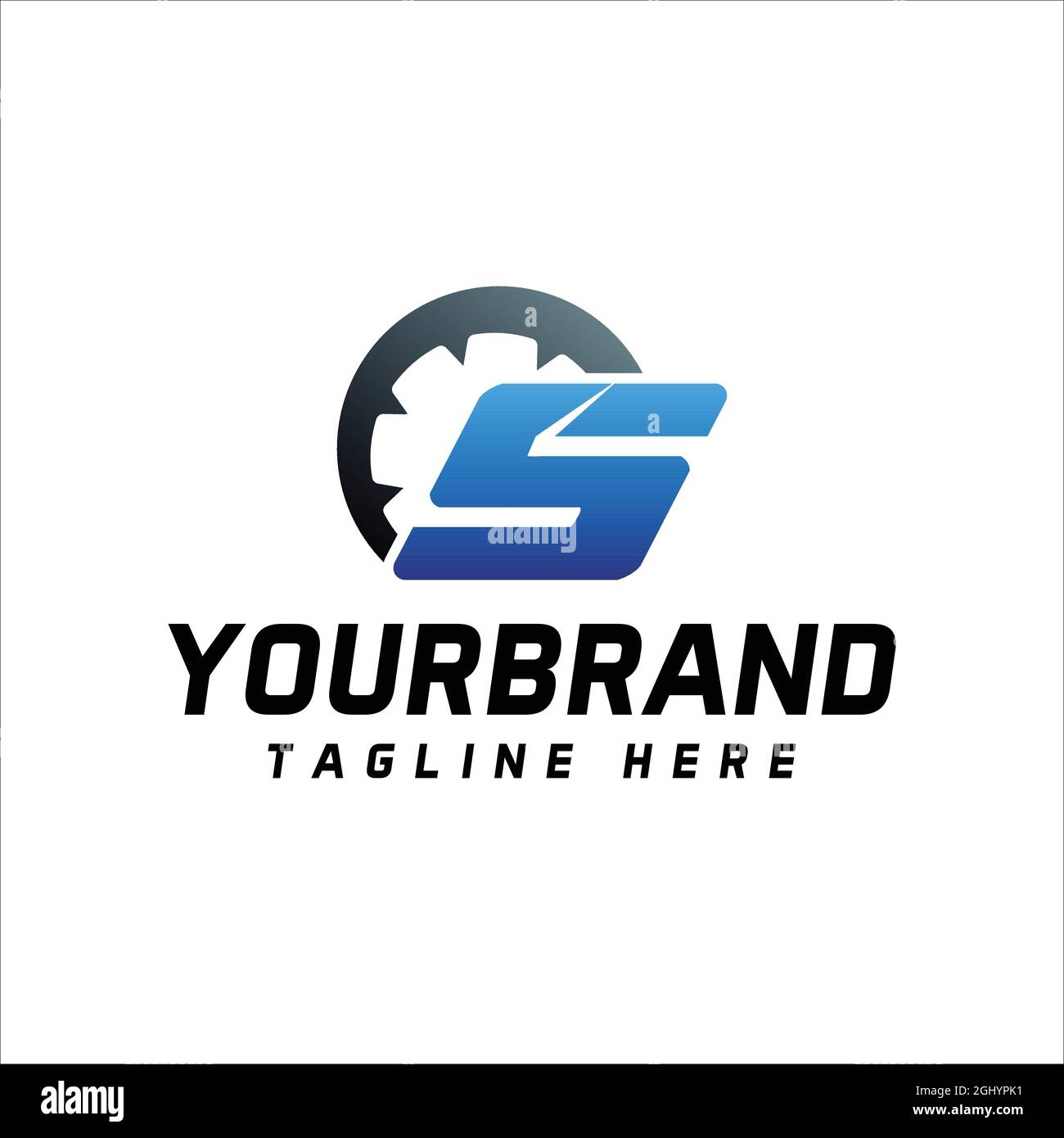 Elegante e moderno logo lettera S combinato con tachimetro, design unico Illustrazione Vettoriale