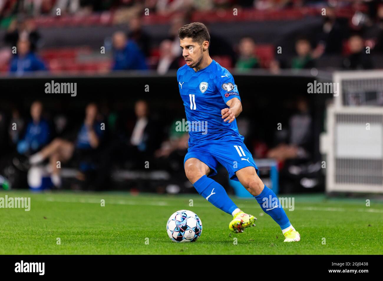 Copenaghen, Danimarca. 07 settembre 2021. Manor Solomon (11) di Israele ha visto durante la Coppa del mondo UEFA tra Danimarca e Israele al Parken di Copenhagen. (Photo Credit: Gonzales Photo/Alamy Live News Foto Stock