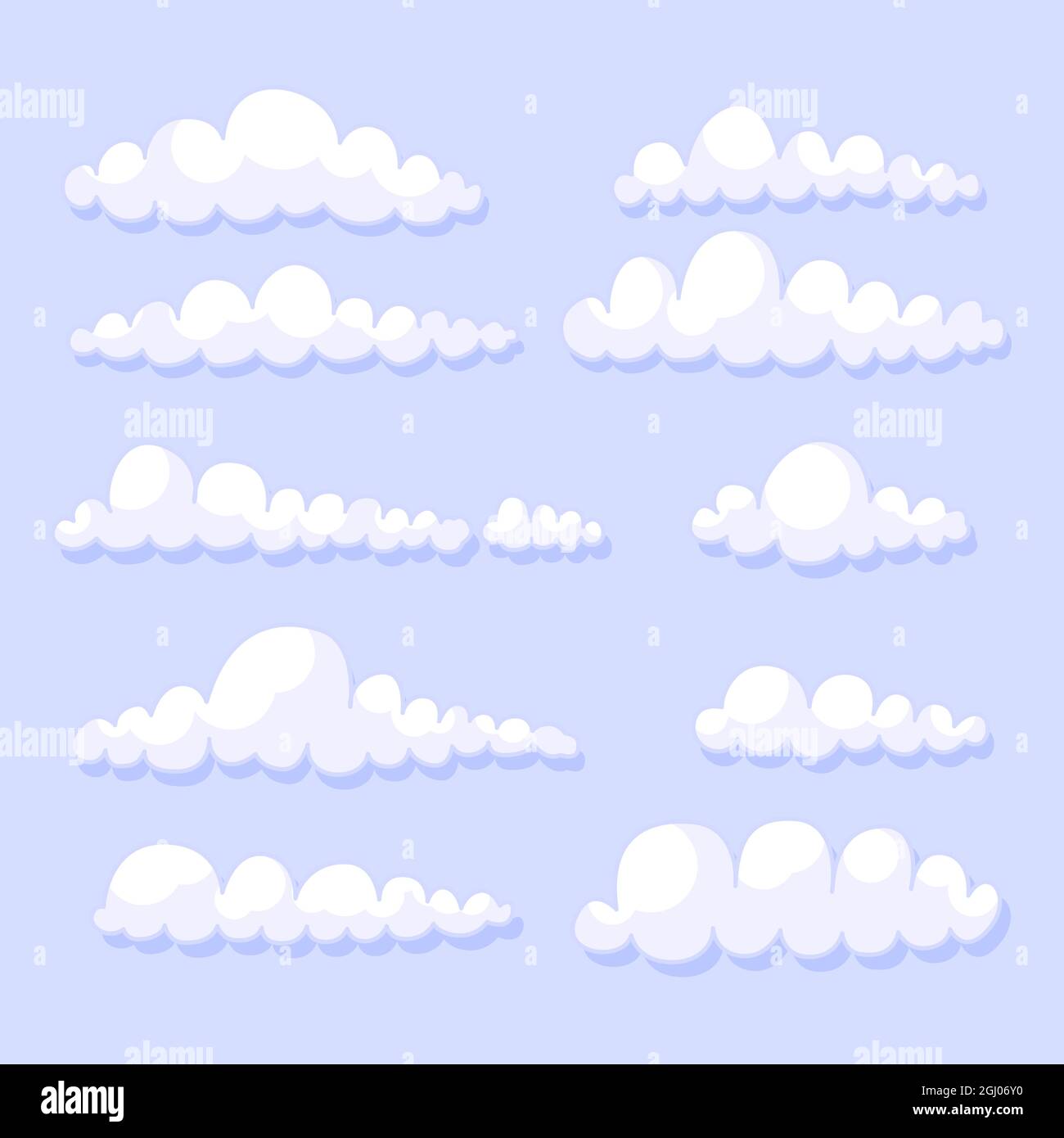 Disegno a mano della nuvola nel cielo Set illustrazione vettoriale. Illustrazione Vettoriale