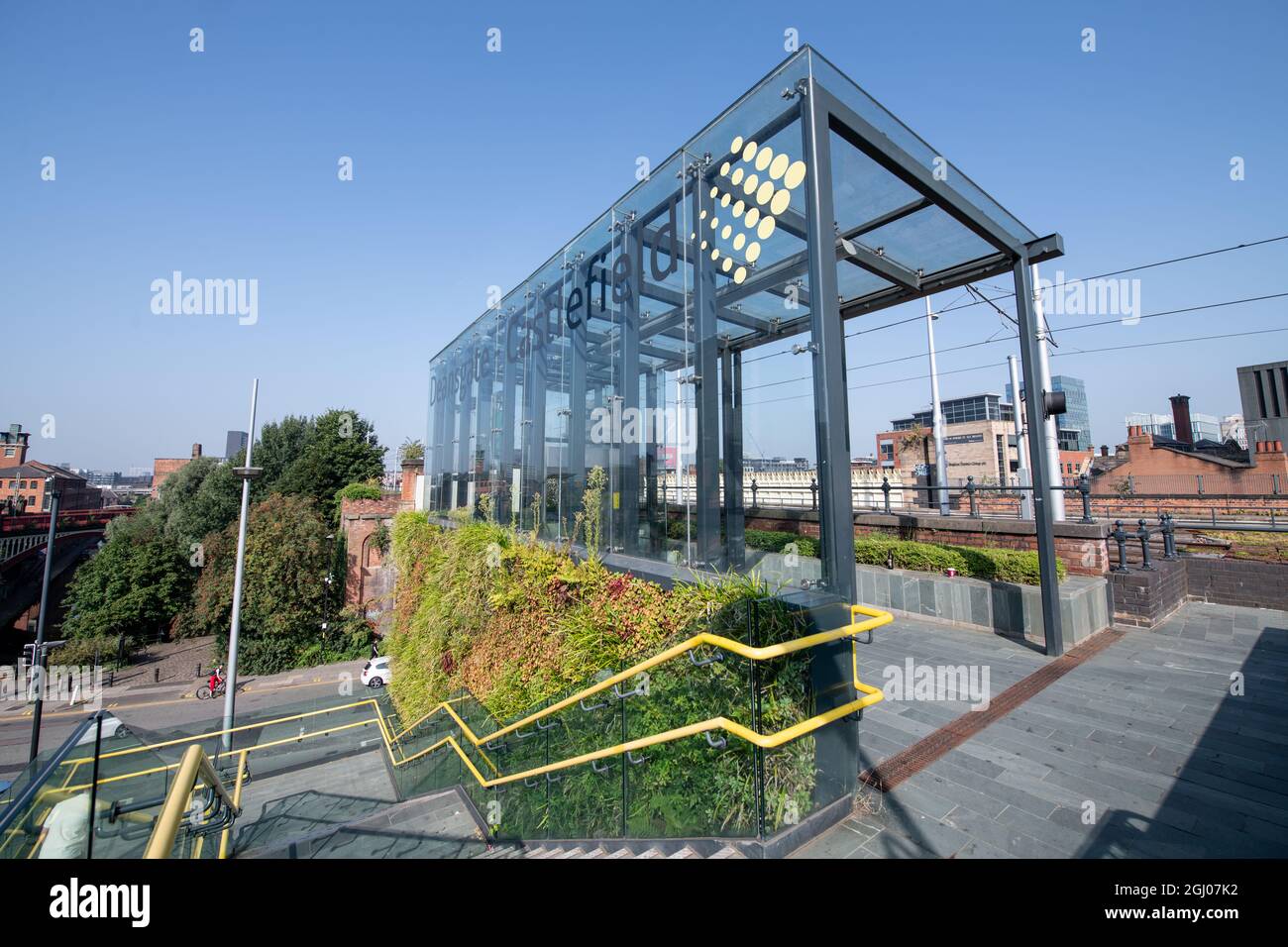 Stazione Deansgate-Castlefield Metrolink. Manchester. Foto Stock